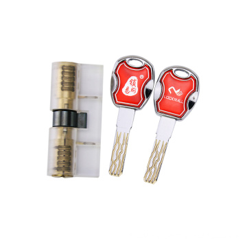 Transparent Practice Cylinder Lock Core with 8 Tracks Keys for Locksmith Training